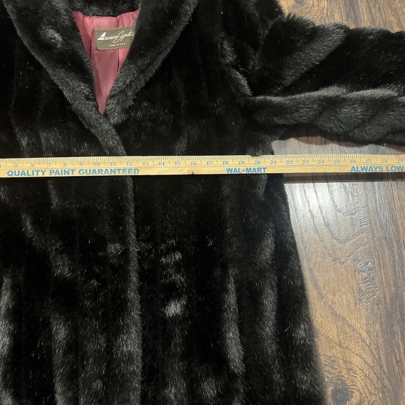 Vintage American Signature Made In USA Woman Faux Fur Coat Size 14 Dark Brown - Picture 4 of 8